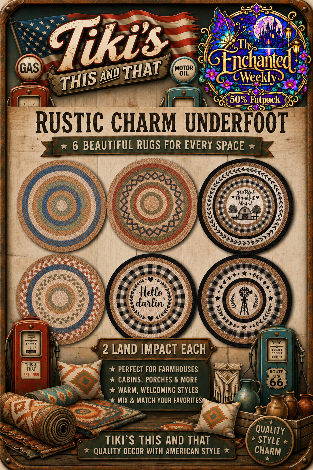 Tiki's This N That — Rustic Charm Underfoot Rugs