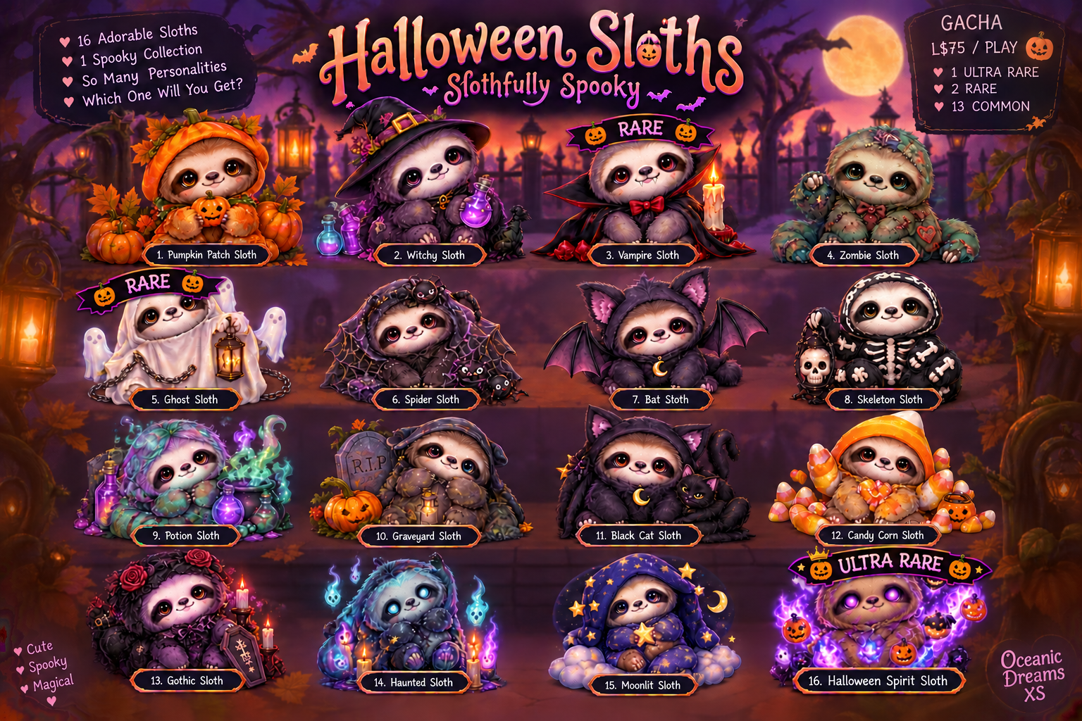 Oceanic Dreams — Halloween Sloths Gacha