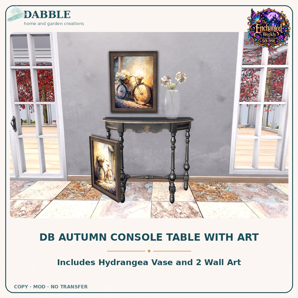 Dabble Home and Garden — DB Autumn Console Table with Art
